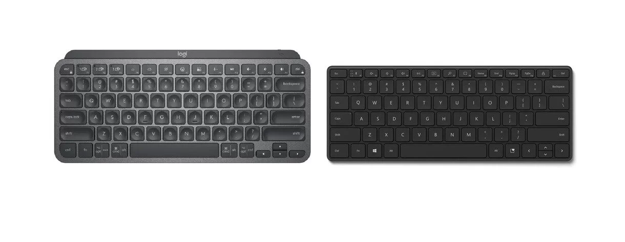 罗技Logitech MX Keys Mini 与微软Microsoft Designer Compact 键盘